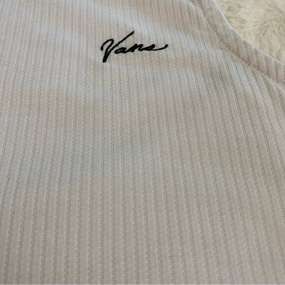 Vans Women's White Logo Medium Snap Back Ribbed Casual Tank Top - Picture 3 of 9